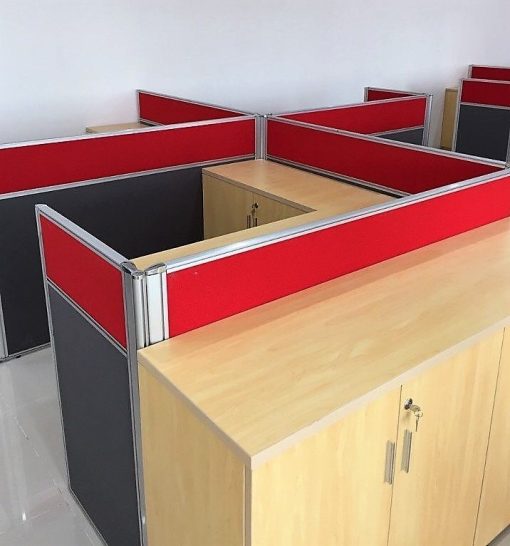 Vách ngăn văn phòng bàn làm việc dày 25mm khung nhôm